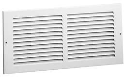 10 in. x 6 in. White Steel Return Air Grille, 1/2 in. Blade Spacing