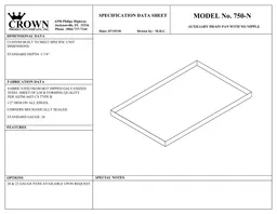 24 in. x 24 in. 26 Gauge Drain Pan without Drain Outlet