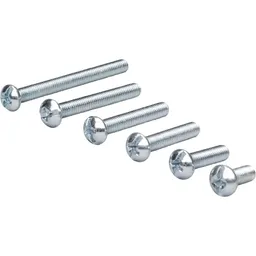 Machine Screw Kit, #10-32, Round Head, Phillips/Slotted, Steel
