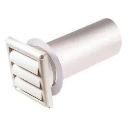4 in. White Plastic Louvered Vent Hood, Model DHSM4W24