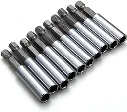 10 Pack Magnetic Extension Socket Drill Bit Holder With Case, 1/4 in. Hex Power Tools
