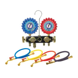 A2L 4-Valve Aluminum Manifold Gauge Set with 5 ft. Hoses and Ball Valves