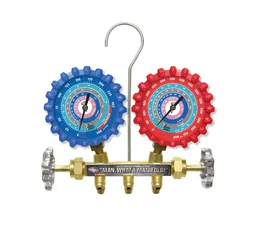 A2L 2-Valve Brass Manifold Gauge Set with Adapters