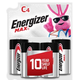 Max Premium C Batteries, Alkaline C Cell Battery (4 Count) E93BP-4