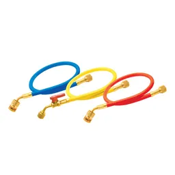 5 ft. Refrigerant Hose, 1/4in EZ Turn Anti-Blowback And Ball Valve