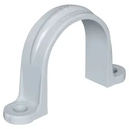 Pipe Strap, 1-1/2 in., PVC, Gray, 2-Hole, Schedule 40
