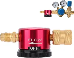 Brass Nitrogen Purge Tool for HVAC 3-Mode Nitrogen Braze Flow Regulator Adapter with 1/4 in. Flare Connection, Essential HVAC Brazing and Maintenance Equipment